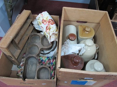 Lot 1141 - Six Victorian Stoneware Hot Water Bottles, etc,...