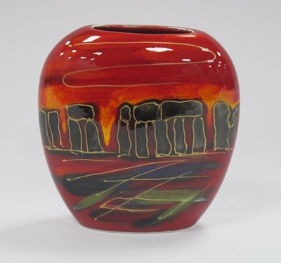 Lot 1151 - Anita Harris 'Stonehenge' Purse Vase, gold...