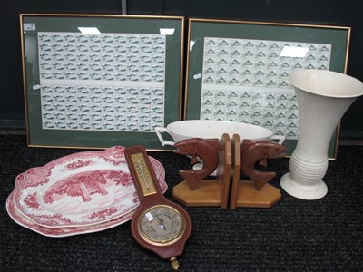 Lot 1013 - P. Sztencel Pair of Wooden Bookends as fish,...