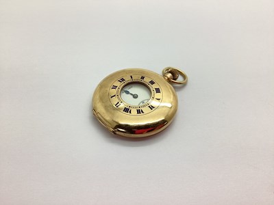 Lot 130 - Record; A 9ct Gold Cased Half Hunter Pocket...