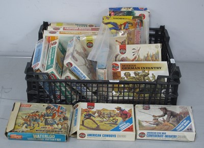 Lot 519 - Sixteen Airfix Plastic Toy Soldiers, Cowboys,...