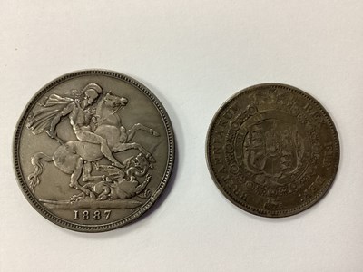 Lot 503 - 1887 Victoria GB Silver Crown, together an...