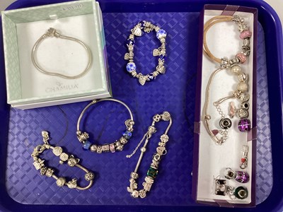 Lot 68 - Charm Company Sliding Charm Bangle, together...