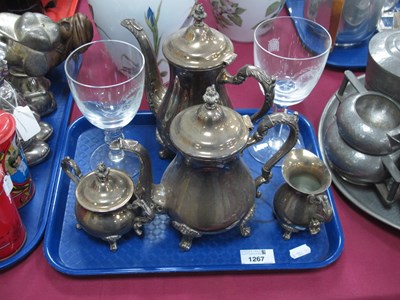 Lot 1305 - Plated Four Piece Tea Service, Orrefors...