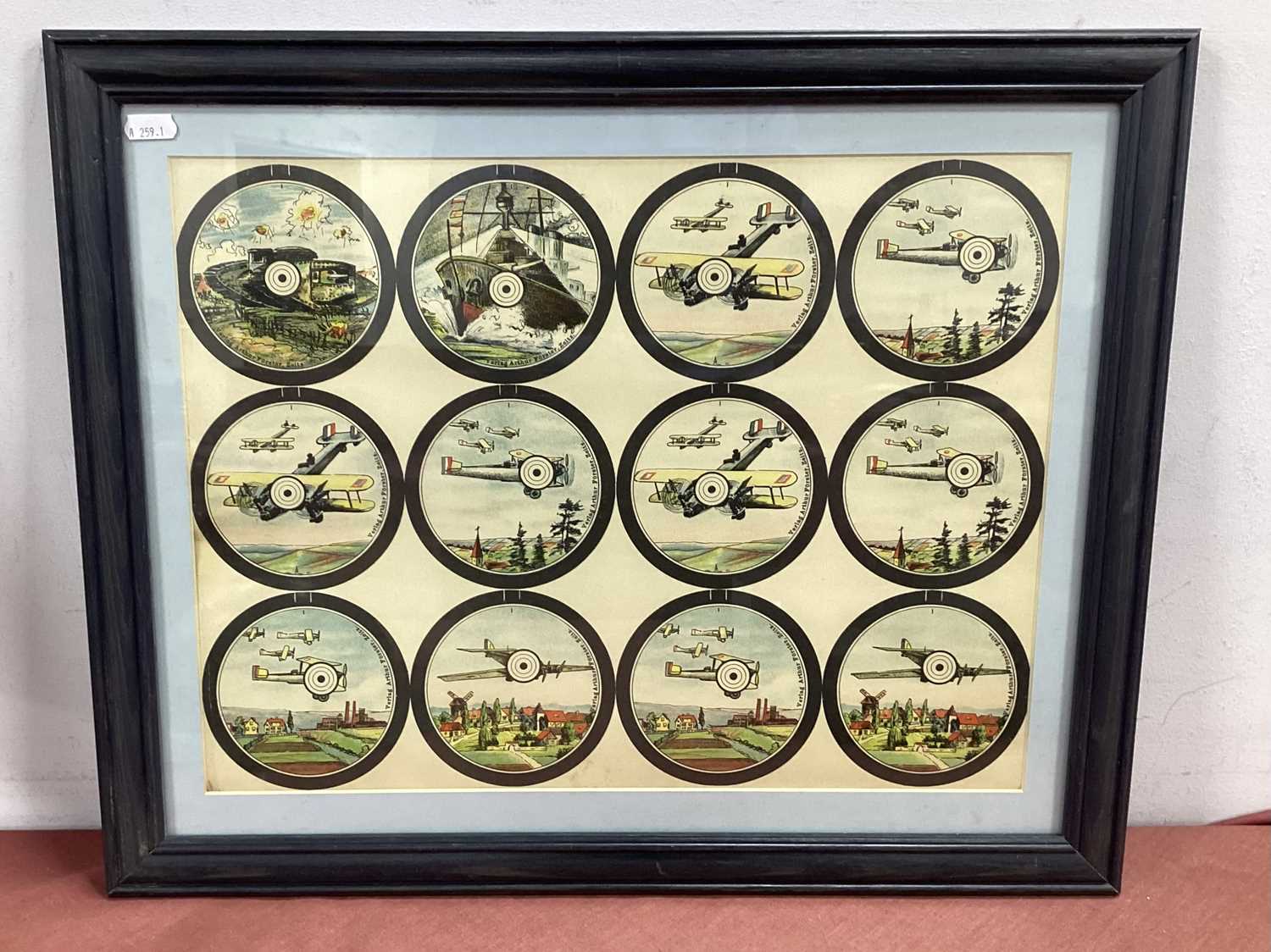 Lot 373 - Inter War German sheet of 12 shooting targets,...