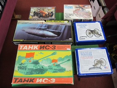 Lot 489 - Six Plastic, Diecast, White Metal Model Kits...