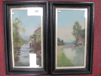Lot 1446 - F.G Fretwell, The Waterwheel, oil on canvas,...