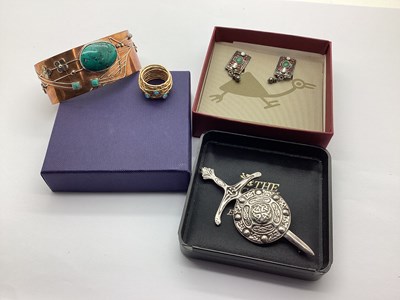 Lot 4 - A Scottish Hallmarked Silver Sword and Shield...
