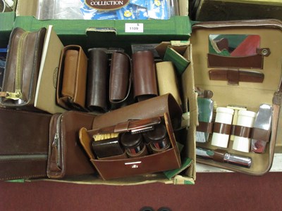 Lot 1108 - Wardonia Bakelite Shaving Sets, in leather...