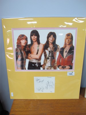 Lot 1329 - The Sweet, Autographs of all four band members,...