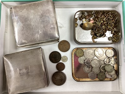 Lot 96 - A Hallmarked Silver Square Cigarette Box,...