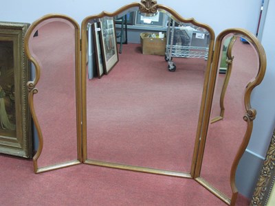 Lot 1568 - French Style Oak Folding Dressing Table Mirror,...