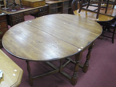 Lot 1564 - An Oak Drop Leaf Table, with double gateleg...