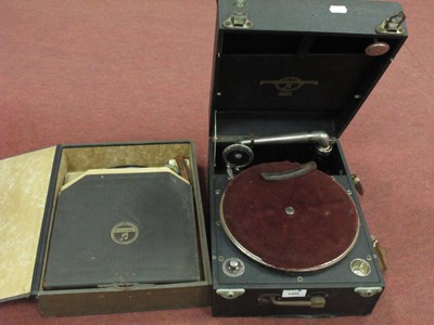 Lot 1443 - Columbia Portable Gramaphone, No 109, with...