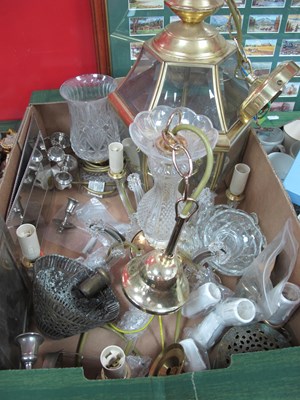 Lot 1014 - Brass Hexagonal Ceiling Light, five branch...