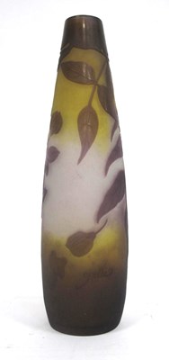 Lot 1037 - A Cameo Glass Vase, of tapered form in the...