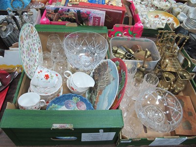Lot 1101 - Brass Ware, canasta set, glassware, Colclough...