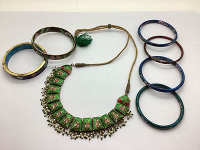 Lot 53 - An Indian Inspired Enamel Neckace, each...