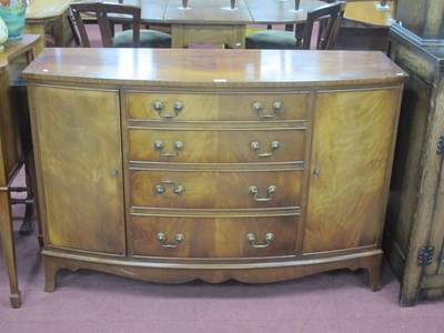 Lot 1562 - XX Century mahogany bow fronted sideboard with...
