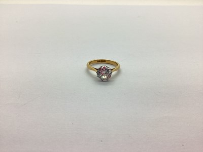 Lot 255 - A Zircon Single Stone Dress Ring, claw set,...