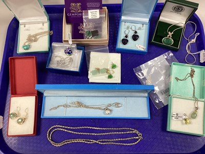 Lot 69 - Gemporia; Sterling Silver Malachite Panel...