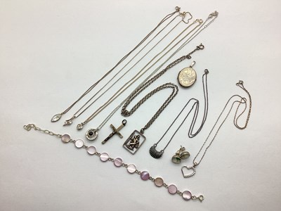 Lot 177 - Modern Shell Inset Bracelet, pendants on...