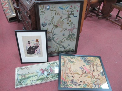 Lot 1149 - Wolwork Panel, circa early XX Century, Hunting...