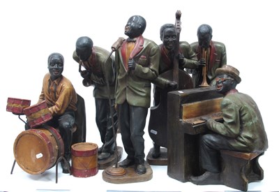 Lot 1449 - New Orleans Jazz Band Figures, playing piano,...