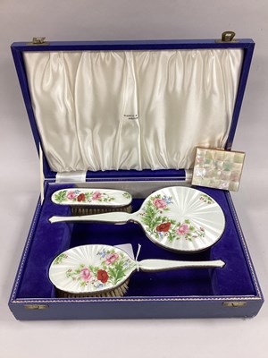 Lot 31 - A Hallmarked Silver and Enamel Three Piece...