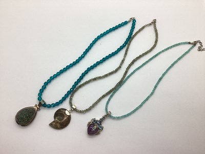 Lot 175 - Modern Stone Set Pendant, stamped "925", on...