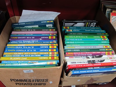 Lot 1023 - Motoring Manuals - Mainly Haynes - Ford,...
