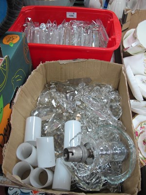 Lot 1096 - Glass Lustre Drops, faceted drops, light...
