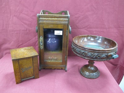 Lot 1350 - Early XX Century Oak Smokers Cabinet, with...