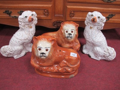 Lot 1280 - Pair of XIX Century Staffordshire Dogs, 32cm...