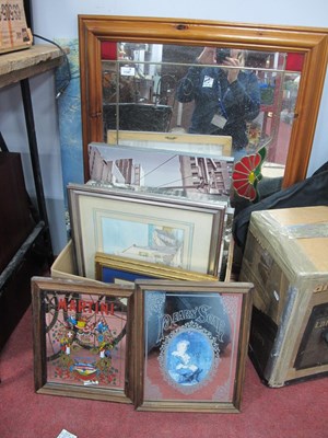 Lot 1147 - Mirrors, prints. P Hobson watercolour