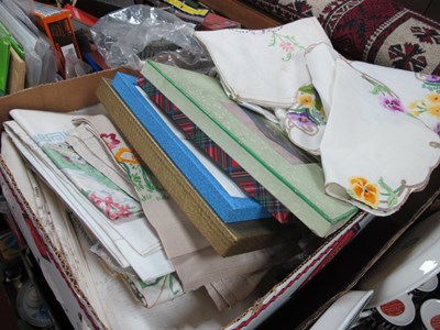 Lot 1053 - Linens, including boxed pillow sets, Irish,...