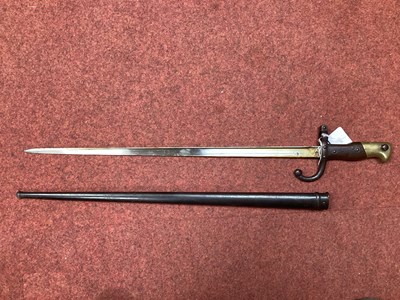 Lot 333 - XIX Century French Model 1874 Gras Bayonet and...