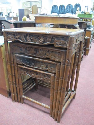 Lot 1615 - Oriental, Nest of four hardwood coffee tables,...