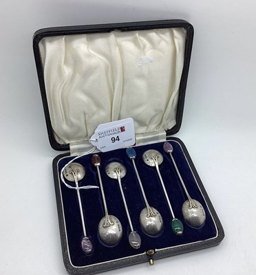 Lot 94 - A Set of Six Arts & Crafts Style Hallmarked...