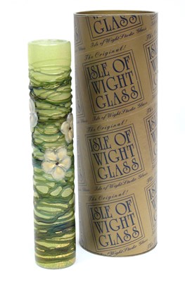 Lot 1021 - An Isle of Wight Glass Vase, of cylindrical...