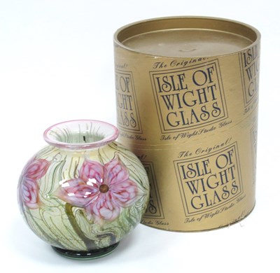 Lot 1026 - An Isle of Wight Glass Vase, of globular form...