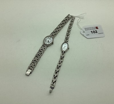 Lot 102 - Rotary; A Modern Ladies Wristwatch, the oval...