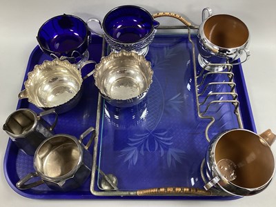 Lot 93 - Decorative Vintage Etched Glass Breakfast Tray,...