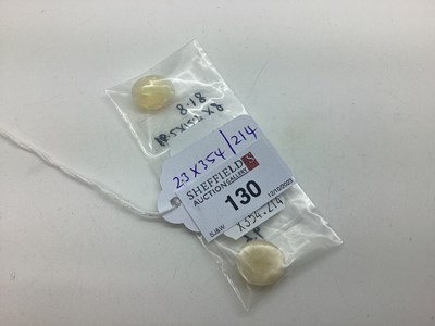 Lot 130 - Two Unmounted Polished Opals, 16.5mm, 16mm. (2)