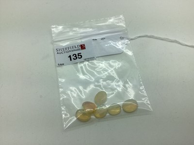 Lot 135 - Six Unmounted Oval Faceted Opals,...