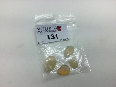 Lot 131 - Four Unmounted Pear Shape Faceted Opals,...