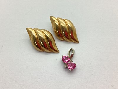Lot 300 - A Dainty Stone Set Pendant, the heart shaped...