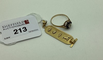 Lot 213 - An Egyptian Cartouche Pendant, together with a...