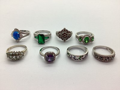 Lot 362 - A Collection of Modern "925" Dress Rings, to...