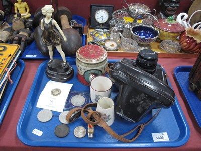 Lot 1405 - Pentax P30 Camera, coinage, figurine (damaged),...